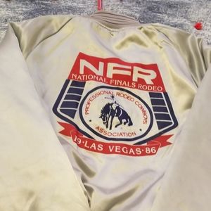 Satin NFR 1986 vintage rodeo jacket.